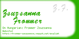 zsuzsanna frommer business card